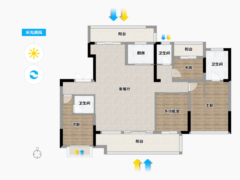 安徽省-六安市-远大印澜山-132.00-户型库-采光通风