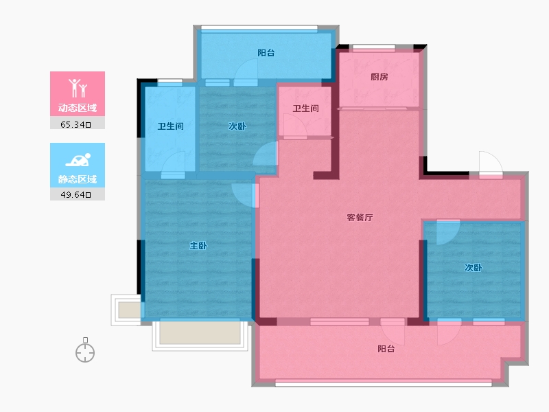 山东省-济宁市-九巨龙常青府·世家-102.49-户型库-动静分区