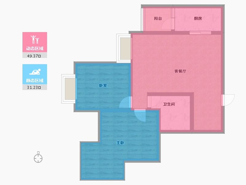 山西省-忻州市-滨河花园-71.79-户型库-动静分区