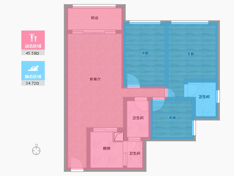 广东省-江门市-汇银江南富湾-69.15-户型库-动静分区