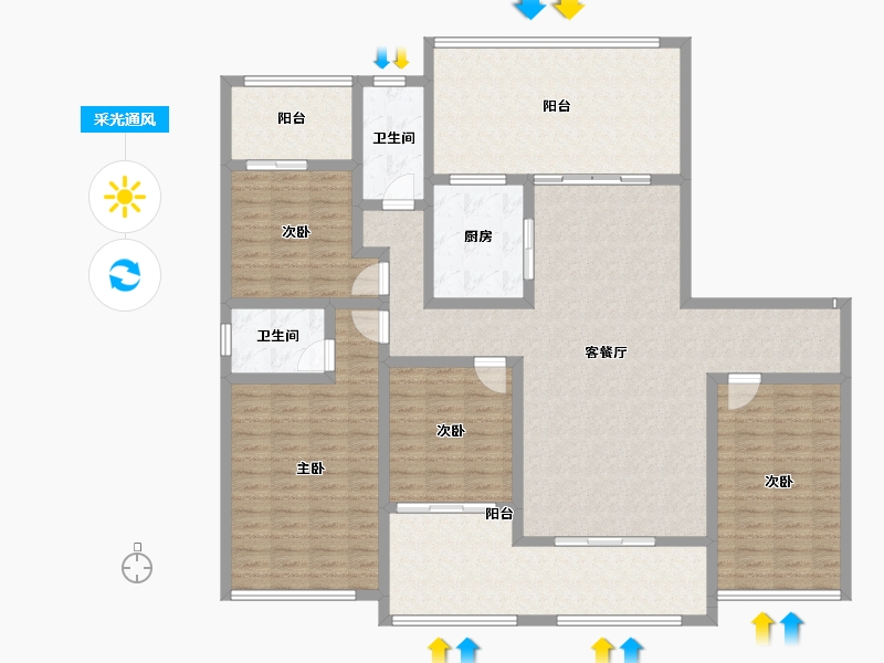 贵州省-六盘水市-九方城市公园-164.73-户型库-采光通风