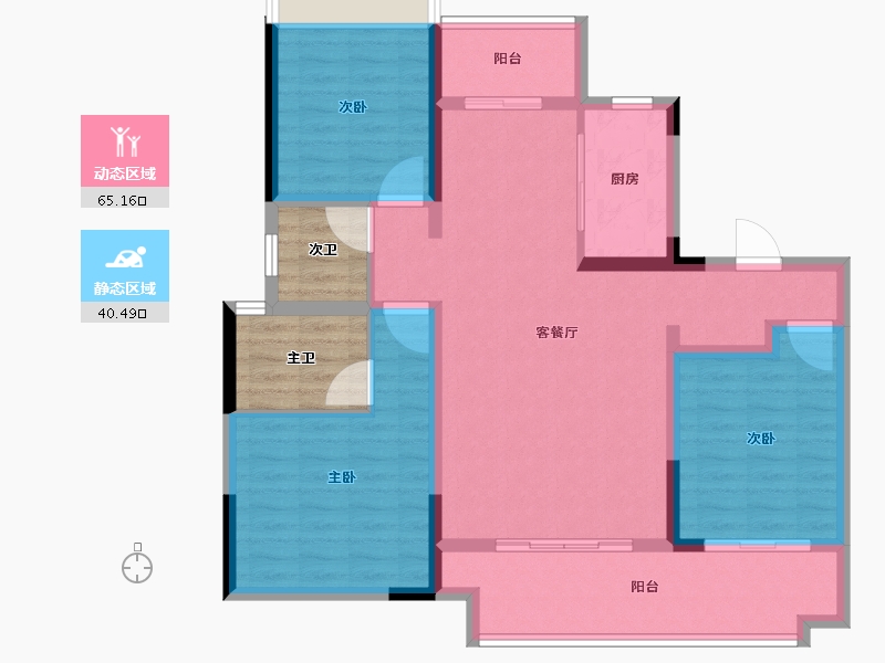 河南省-平顶山市-鲁山建业尊府-102.79-户型库-动静分区