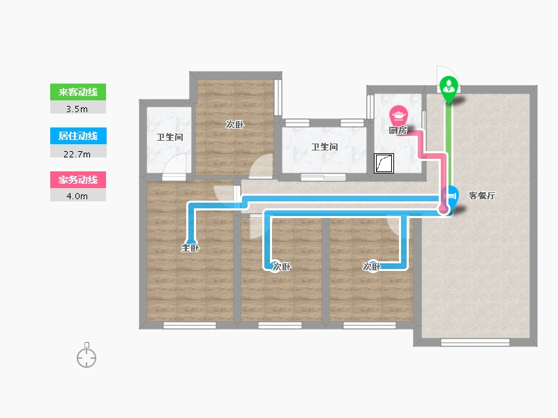 山西省-临汾市-四季花城-88.41-户型库-动静线