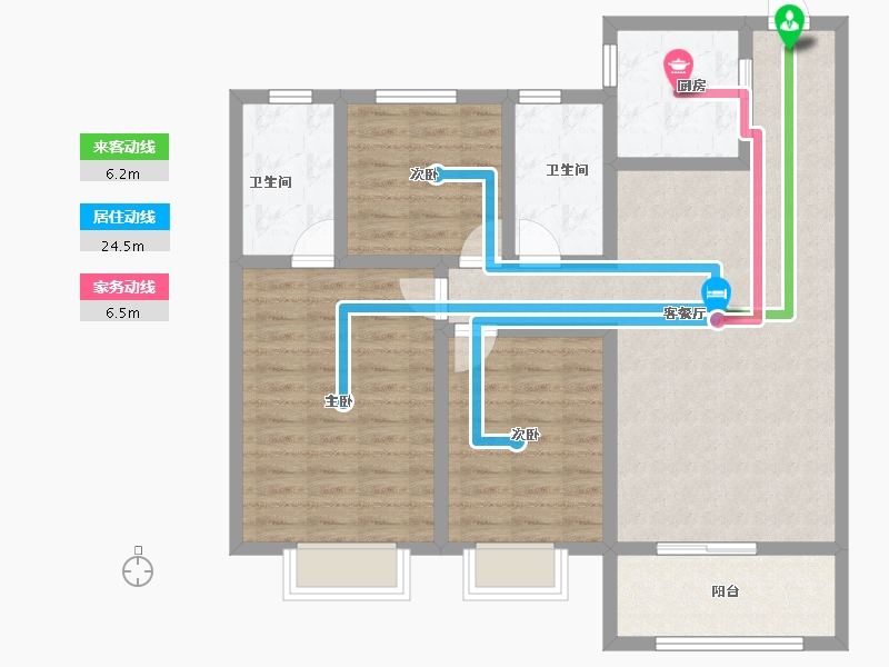 山西省-运城市-鑫洋中心城壹号院-97.87-户型库-动静线