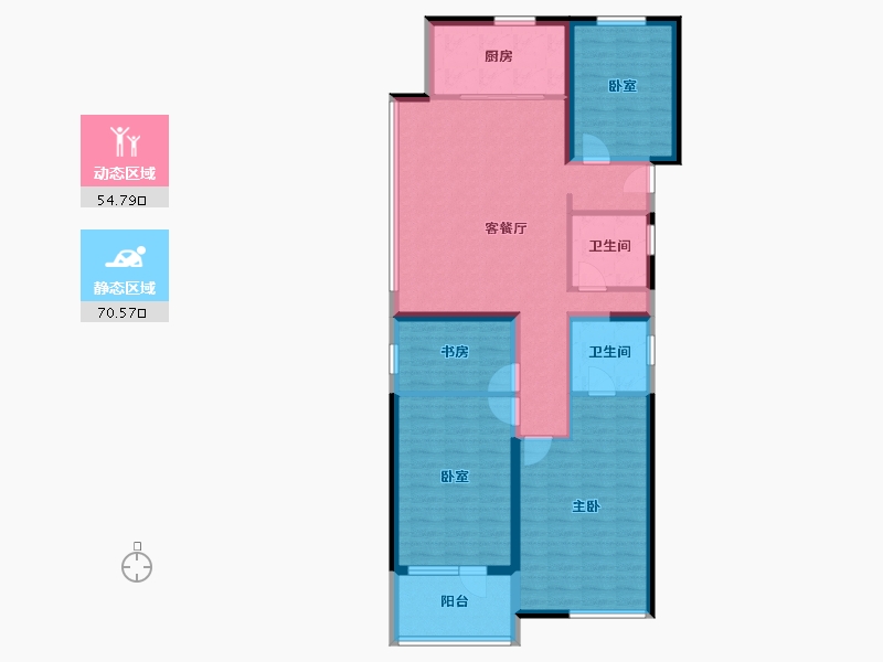 陕西省-渭南市-富力城-112.80-户型库-动静分区