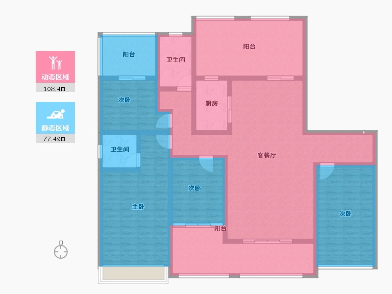 贵州省-六盘水市-九方城市公园-166.95-户型库-动静分区