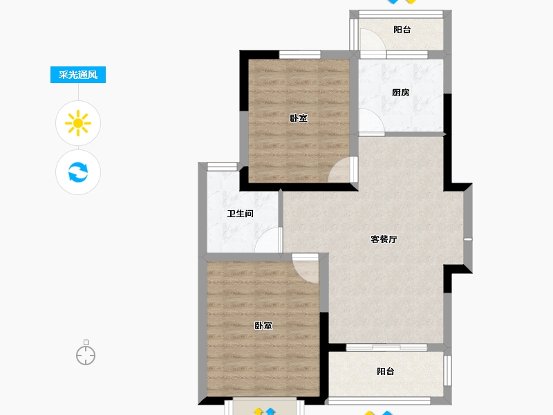 安徽省-蚌埠市-大禹首府-70.14-户型库-采光通风