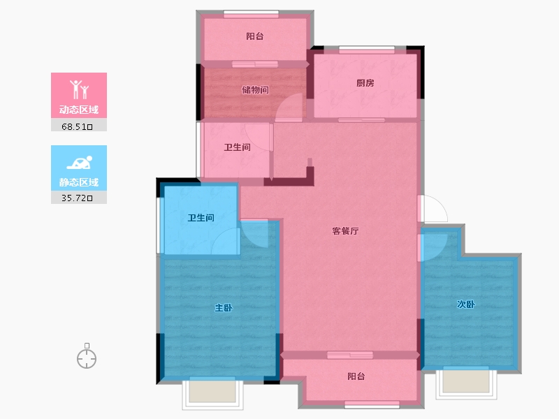 浙江省-湖州市-金成祥新嘉境府-92.92-户型库-动静分区