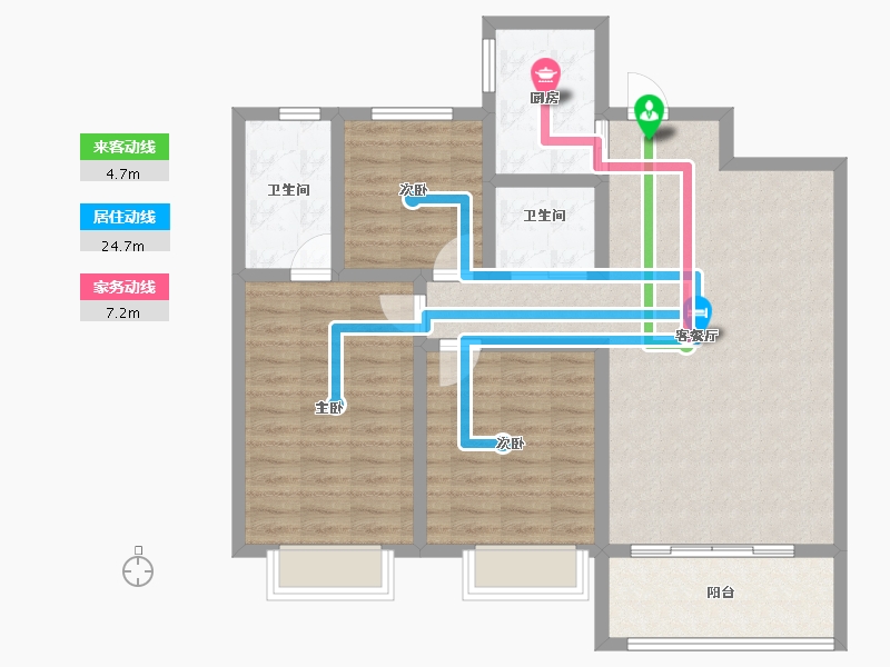 山西省-运城市-鑫洋中心城壹号院-97.43-户型库-动静线