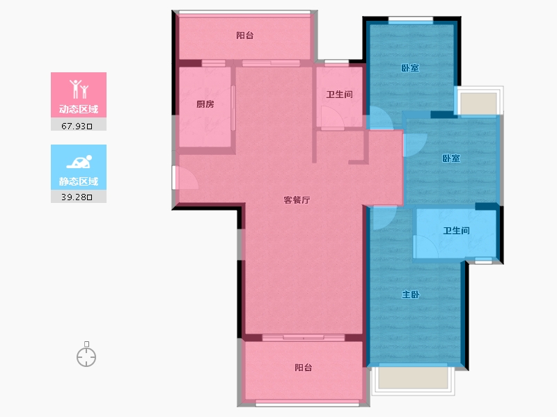 广东省-韶关市-南雄凯德豪庭-96.07-户型库-动静分区