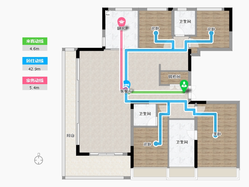 安徽省-芜湖市-融创北京路1號-157.56-户型库-动静线