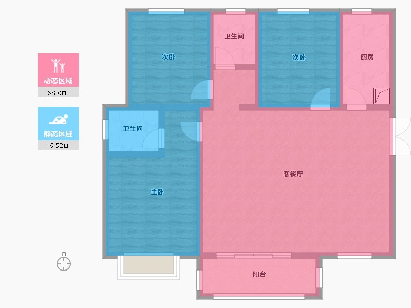 陕西省-咸阳市-城市之光-102.41-户型库-动静分区