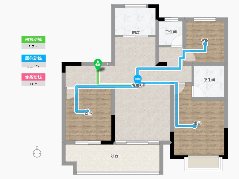 安徽省-蚌埠市-妙景天成-96.85-户型库-动静线