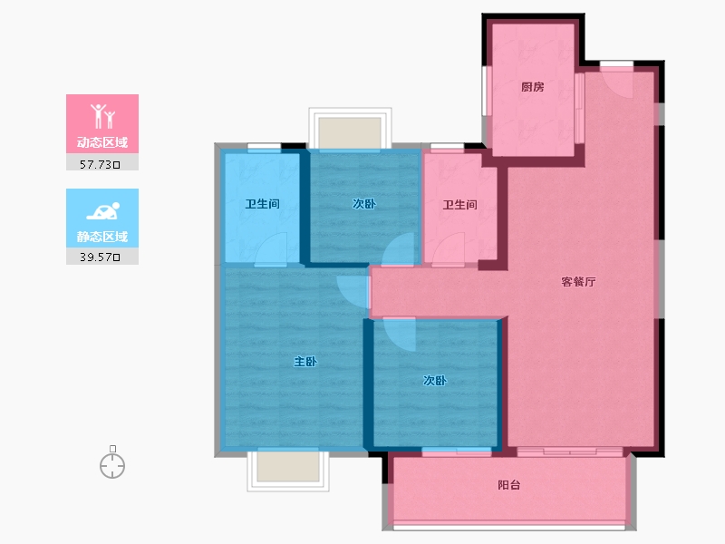 湖北省-宜昌市-保利山海大观-87.20-户型库-动静分区