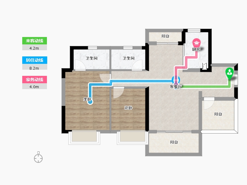 广东省-江门市-融创御府-76.64-户型库-动静线