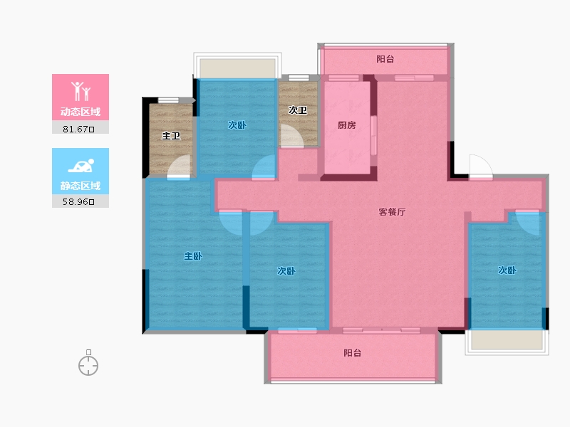 河南省-平顶山市-鲁山建业尊府-135.09-户型库-动静分区