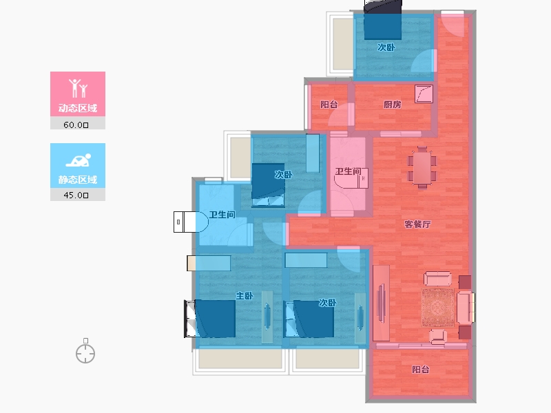 广东省-江门市-汇银江南富湾-91.55-户型库-动静分区