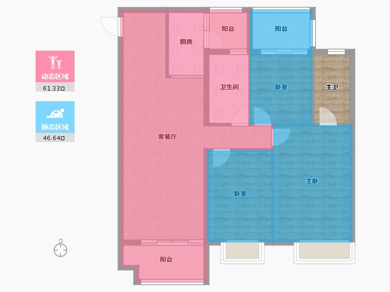 贵州省-黔南布依族苗族自治州-中国铁建东来尚城-103.14-户型库-动静分区