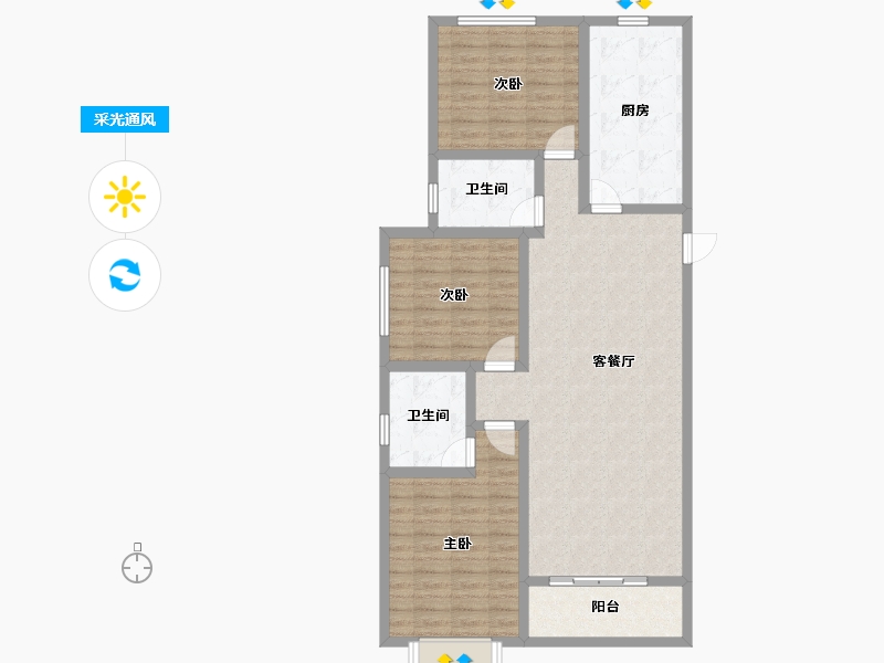 山西省-运城市-尚德华府-106.55-户型库-采光通风