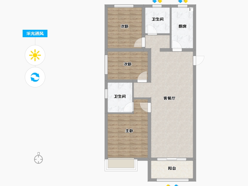 山西省-太原市-太原龙湖天鉅-86.41-户型库-采光通风