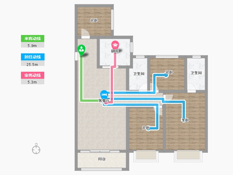 山西省-运城市-鑫洋中心城壹号院-114.47-户型库-动静线