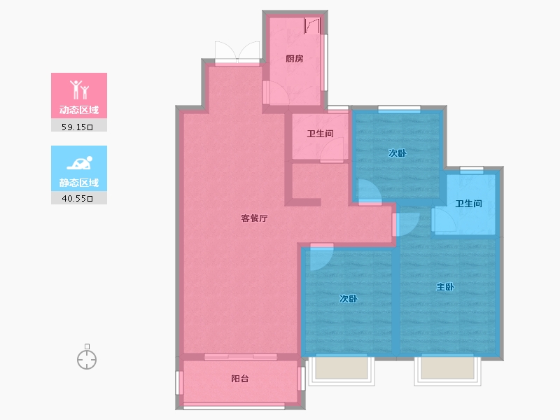 陕西省-咸阳市-城市之光-88.01-户型库-动静分区