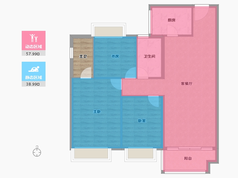 贵州省-黔南布依族苗族自治州-中国铁建东来尚城-92.54-户型库-动静分区