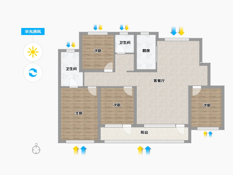 宁夏回族自治区-吴忠市-汇融城-114.40-户型库-采光通风