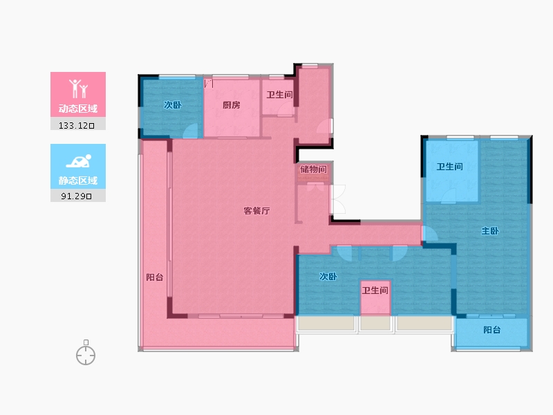 安徽省-芜湖市-融创北京路1號-206.40-户型库-动静分区