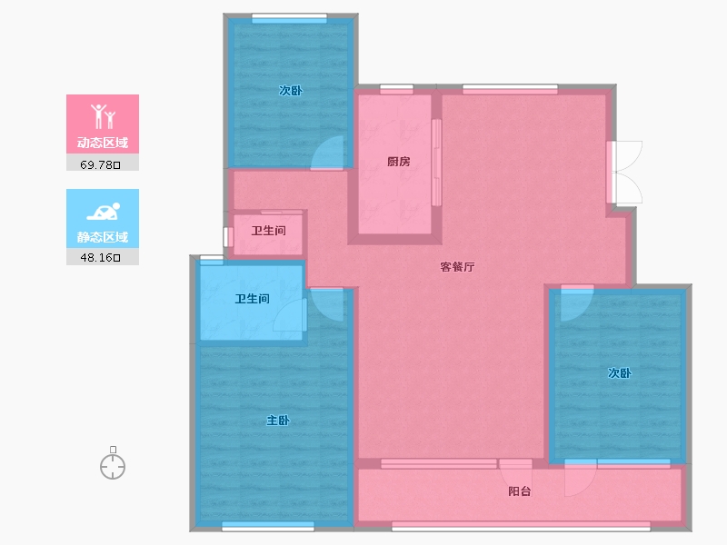 宁夏回族自治区-吴忠市-汇融城-105.58-户型库-动静分区