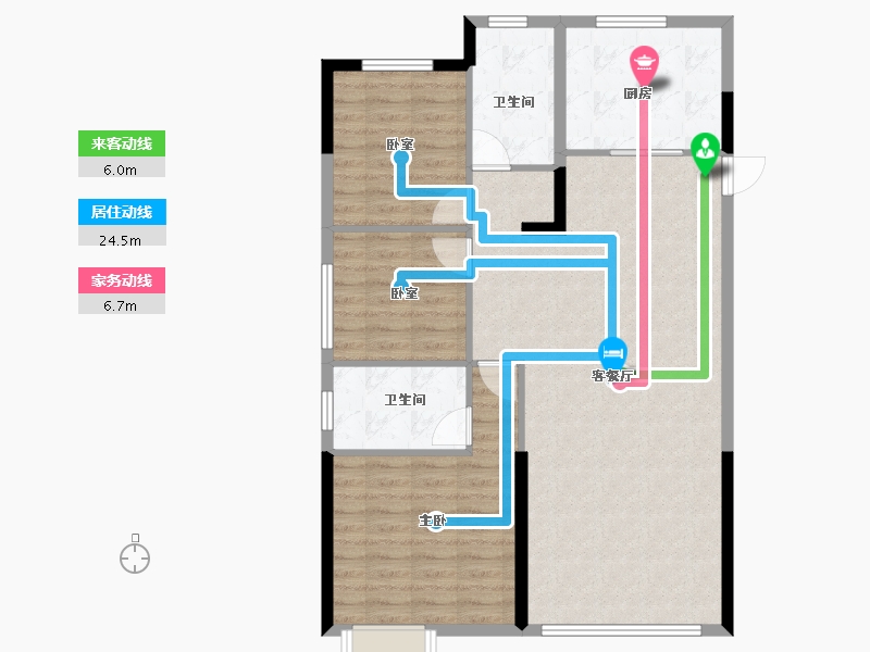 内蒙古自治区-鄂尔多斯市-鄂尔多斯恒大名都-98.00-户型库-动静线