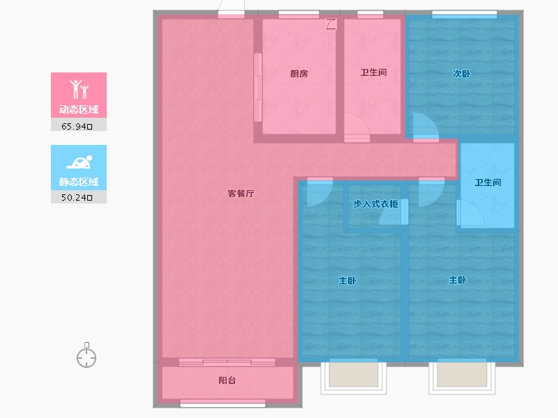 山西省-忻州市-尧阳梧桐园-103.41-户型库-动静分区