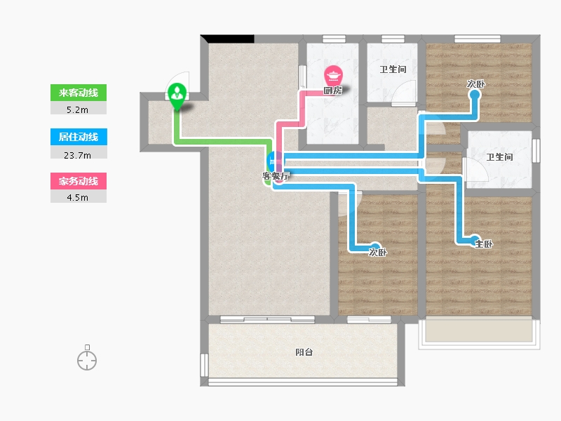 安徽省-蚌埠市-妙景天成-102.86-户型库-动静线