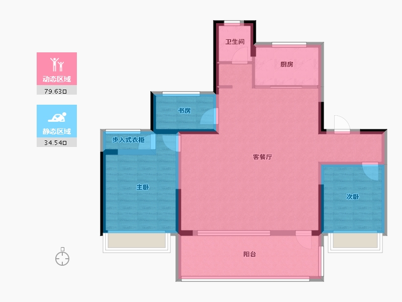 山东省-济宁市-九巨龙龙城常青府-102.40-户型库-动静分区