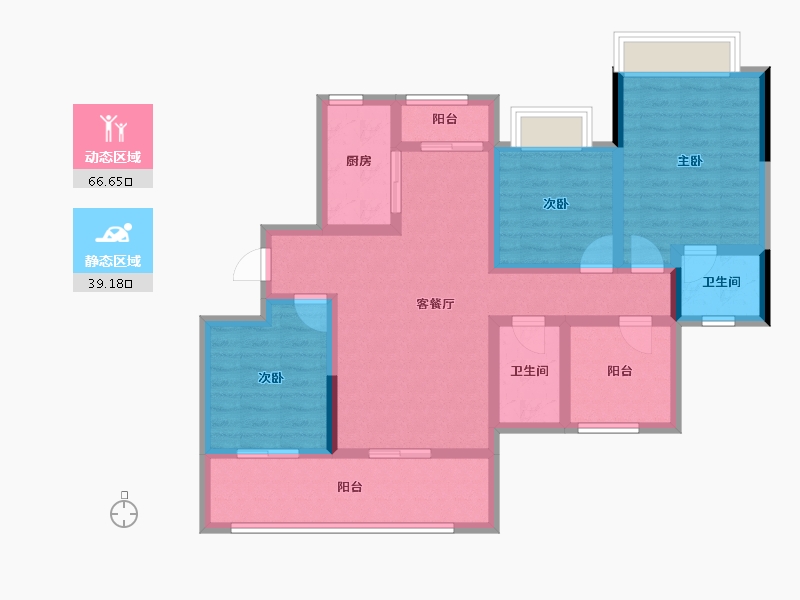 贵州省-六盘水市-水城麒龙香山美域-92.61-户型库-动静分区