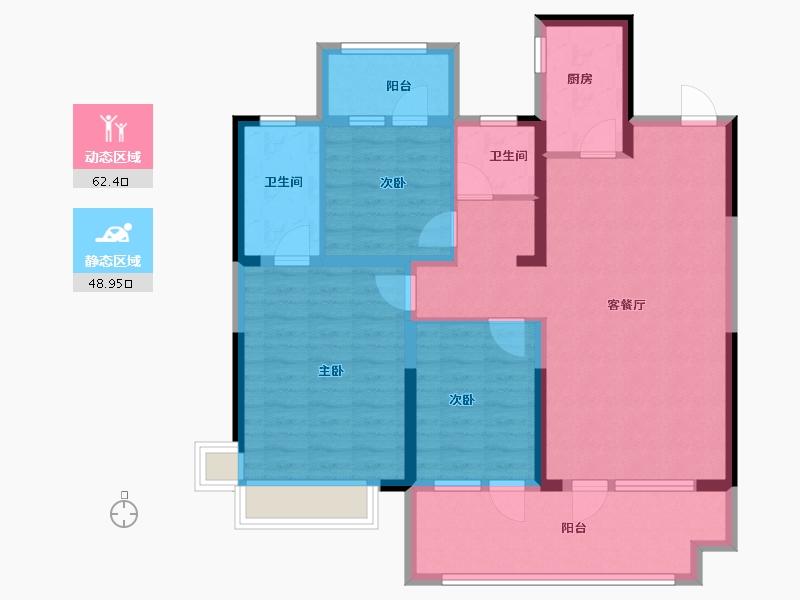 山东省-济宁市-九巨龙常青府·世家-99.13-户型库-动静分区