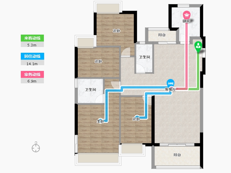 广东省-韶关市-乐昌富力尚悦居-110.60-户型库-动静线