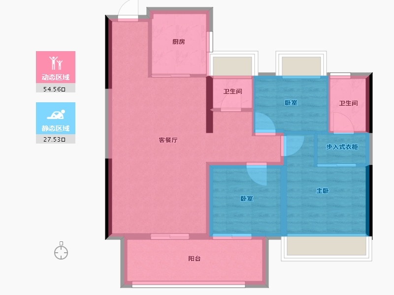 贵州省-六盘水市-公园道1号-73.07-户型库-动静分区