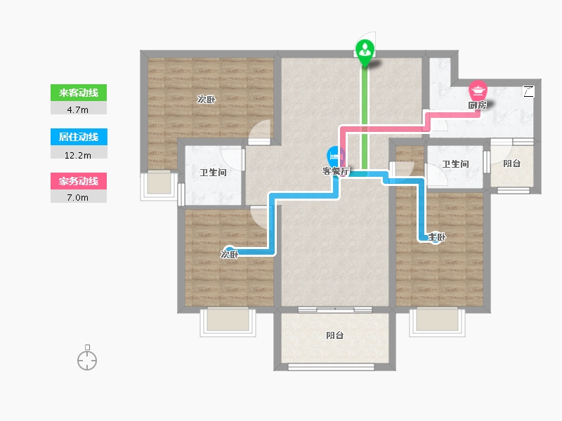 山西省-忻州市-忻州碧桂园-104.00-户型库-动静线