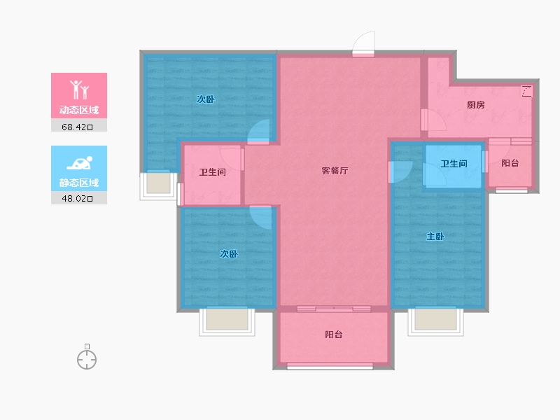 山西省-忻州市-忻州碧桂园-104.00-户型库-动静分区