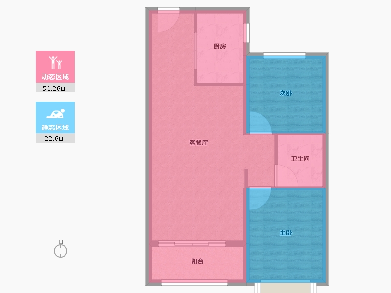 河北省-廊坊市-映园春晓-66.73-户型库-动静分区