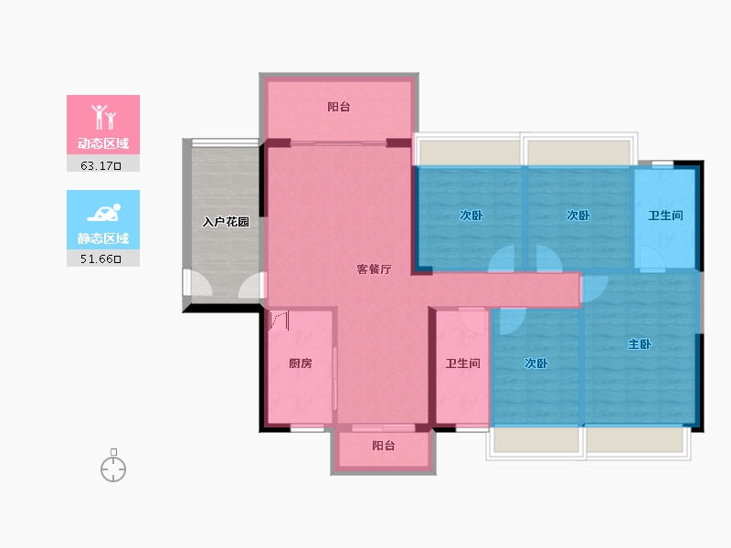 广东省-江门市-越秀•星汇名庭-113.38-户型库-动静分区