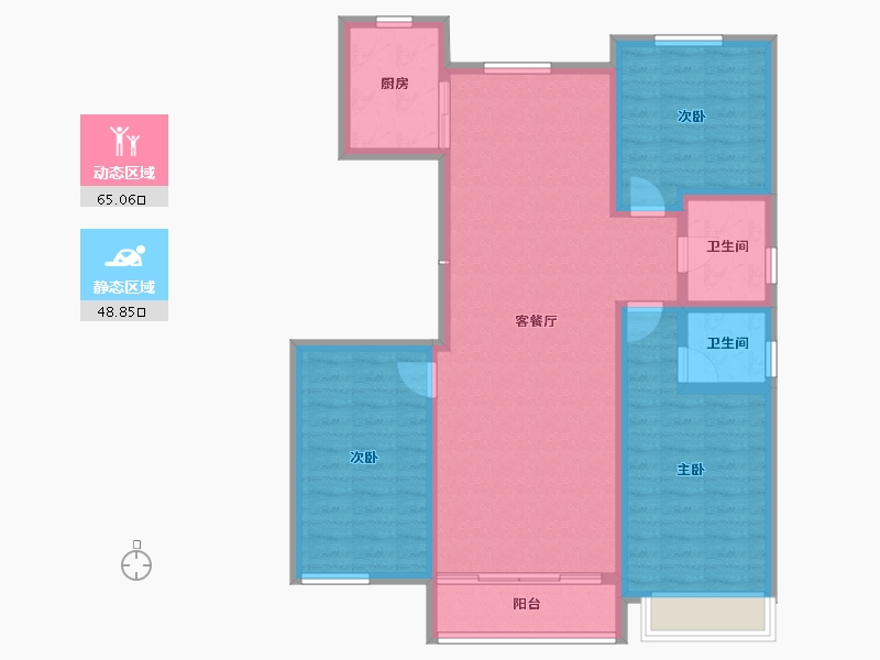 宁夏回族自治区-吴忠市-玺悦府-102.34-户型库-动静分区