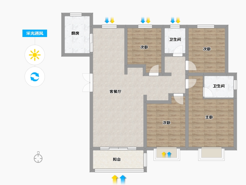 陕西省-咸阳市-城市之光-112.01-户型库-采光通风