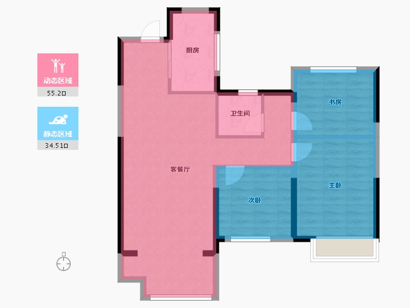 安徽省-蚌埠市-文德江山府-80.80-户型库-动静分区