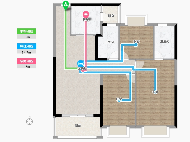 陕西省-渭南市-恒大珺睿府-104.11-户型库-动静线