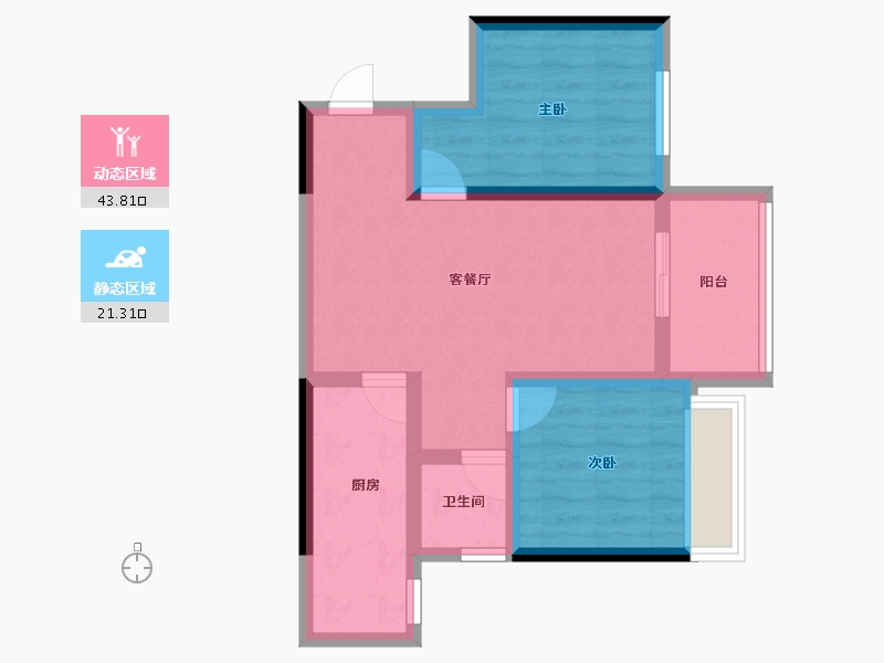 贵州省-六盘水市-新城凤凰臺-56.90-户型库-动静分区