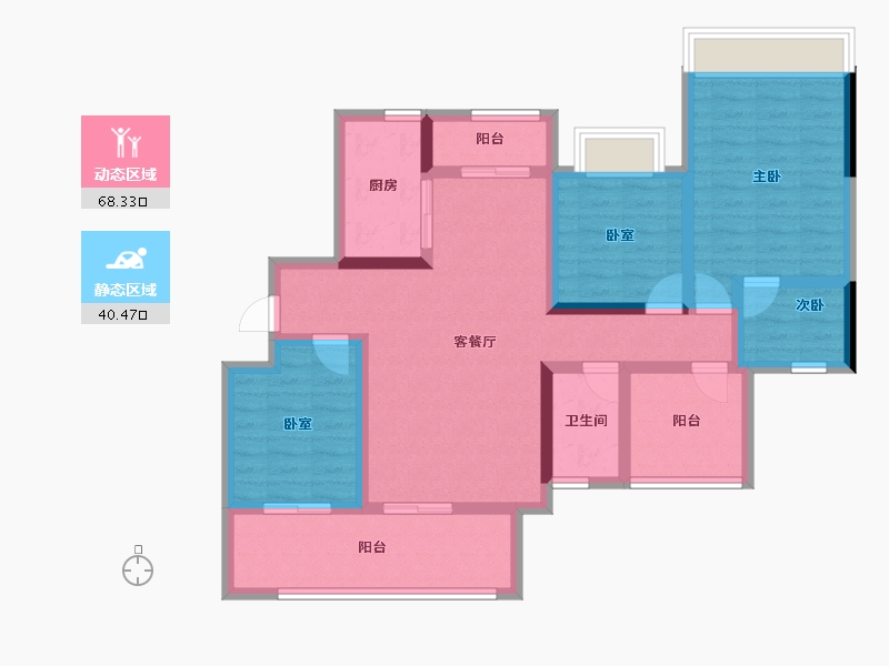 贵州省-六盘水市-水城麒龙香山美域-95.42-户型库-动静分区