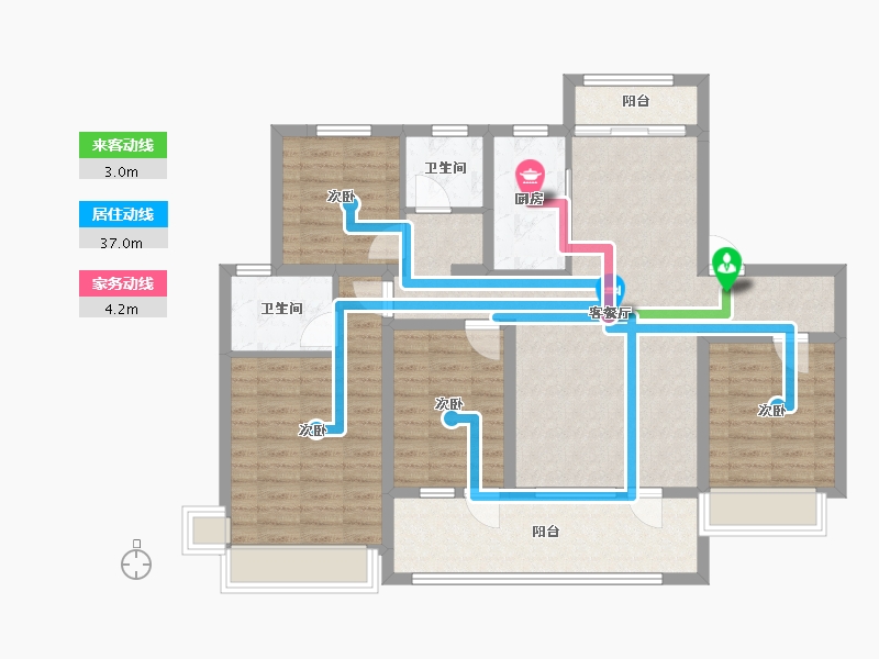 山东省-济宁市-九巨龙常青府·世家-106.27-户型库-动静线