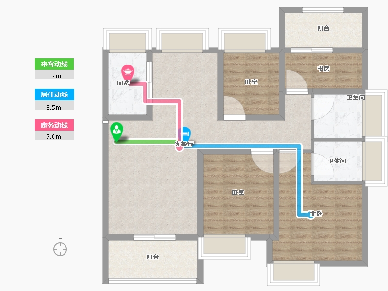 贵州省-六盘水市-公园道1号-97.61-户型库-动静线